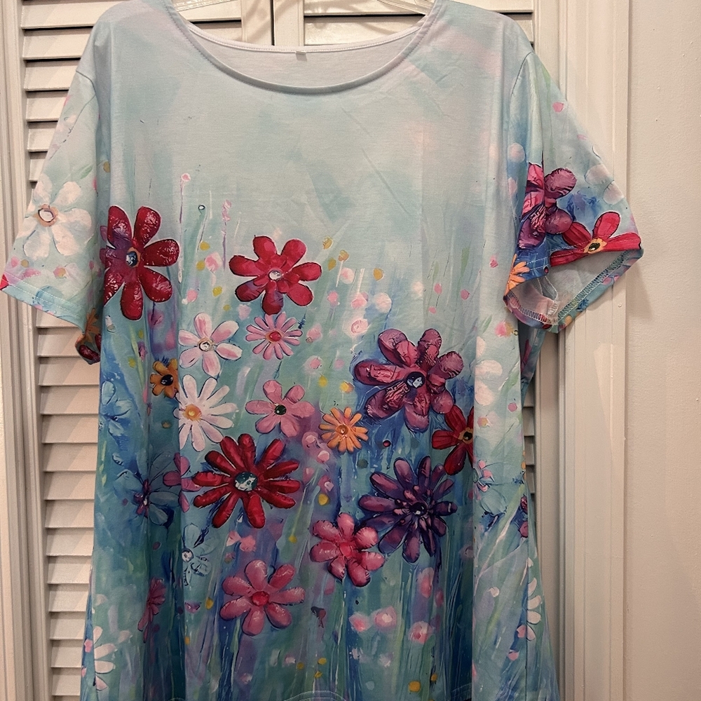 Floral Print Short Sleeve Top